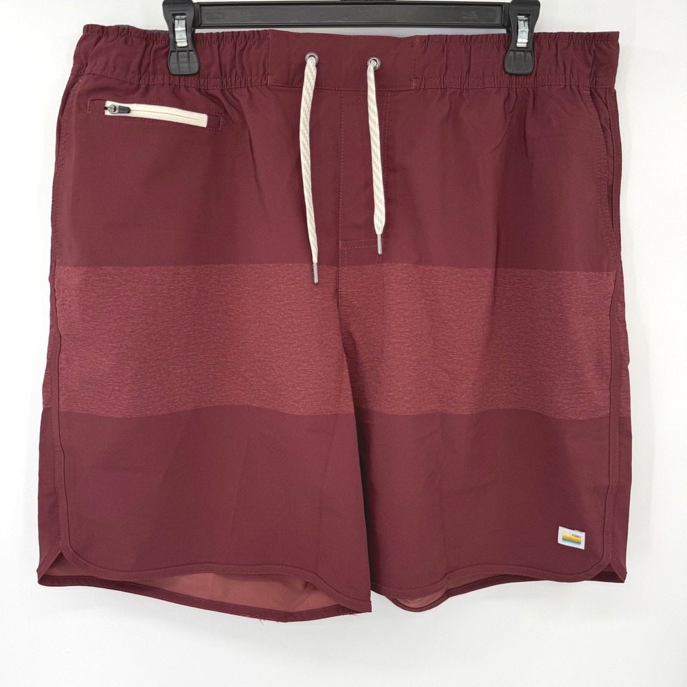 Vuori Banks Shorts Mens XXL Burgundy V330 Performance Swim Surf Activewear